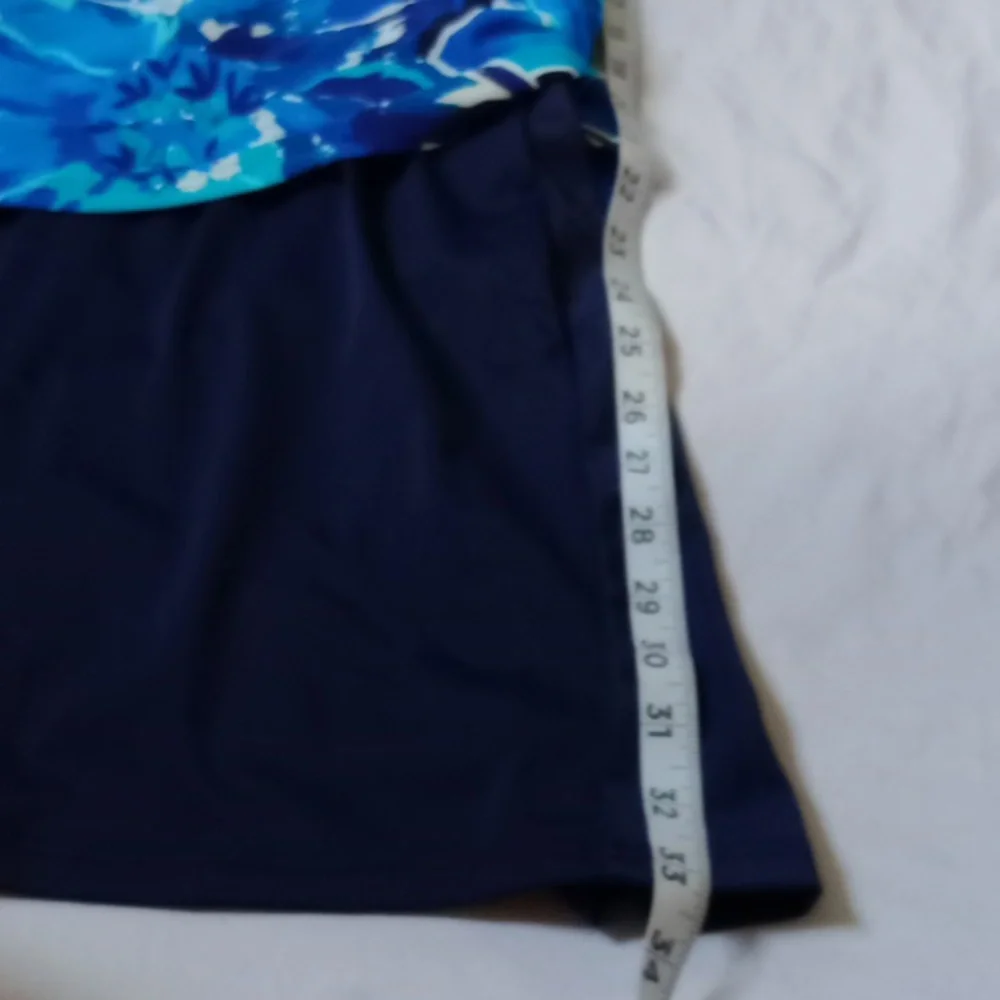 Calypso Cove Floral Skirted One-Piece Swimsuit Tankini Style NWT 20W Blue - Picture 11 of 12